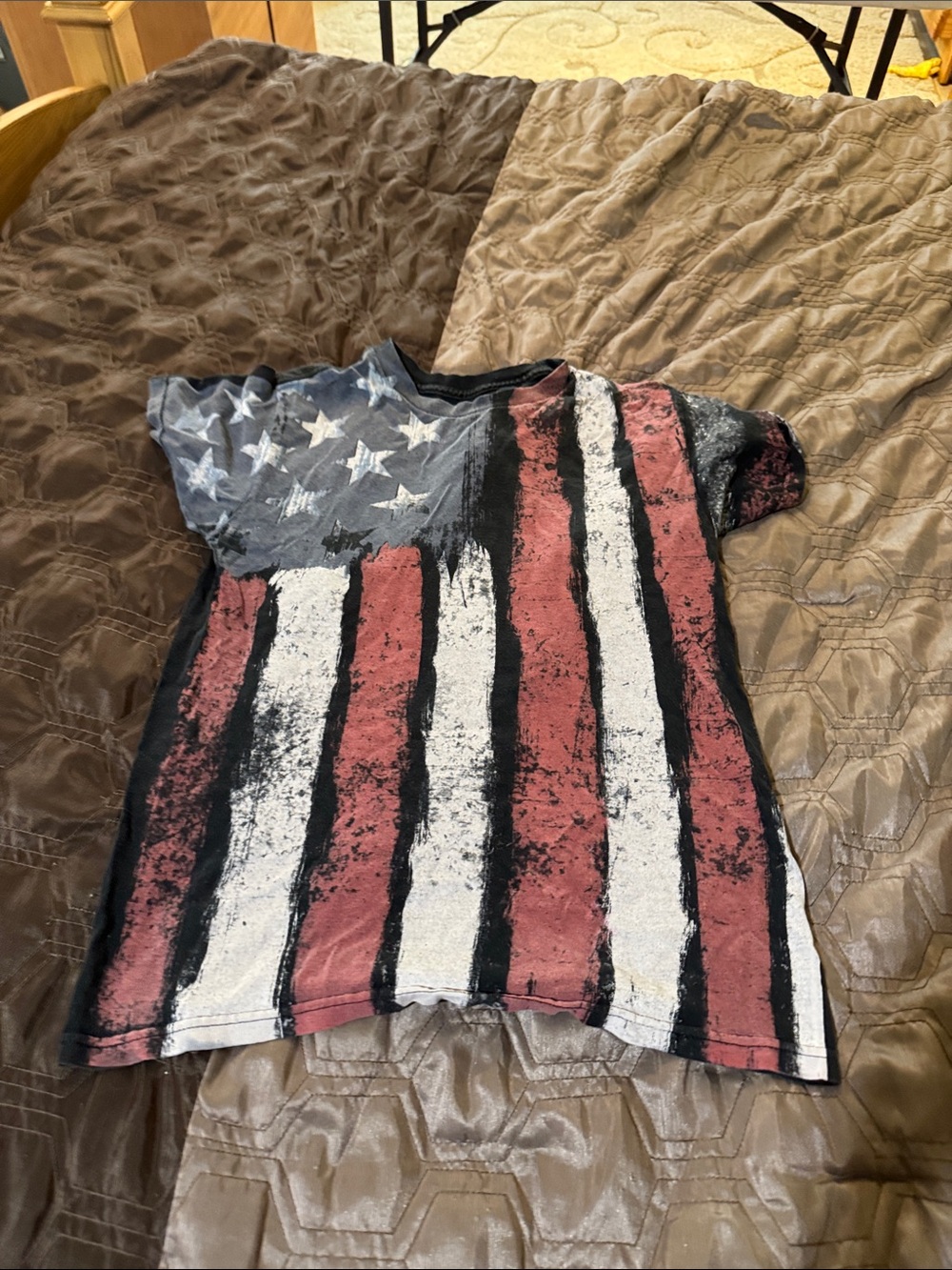 Men's Short Sleeve Flag Graphic Tee - Red, White & Blue